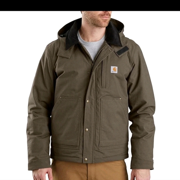 Carhartt Men's Full Swing Relaxed Fit Ripstop Insulated Hooded Jacket Tarmac M